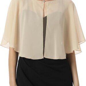 Chiffon Capelet Soft capes Shawls and Wraps for Evening Dress Wedding Cape 1920s